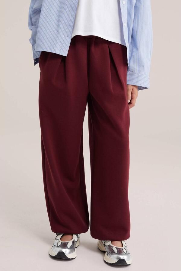 WE Fashion ballon joggingbroek donkerrood Meisjes Polyester Effen - Foto 3