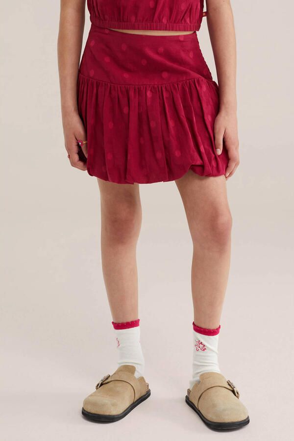 WE Fashion ballonrok met stippen rood