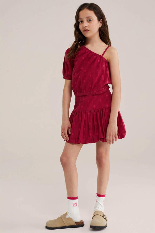 WE Fashion ballonrok met stippen rood - Foto 3