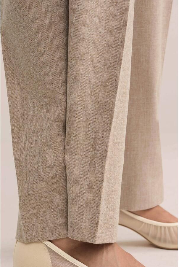 WE Fashion WE STUDIO barrel broek met wol beige - Foto 2