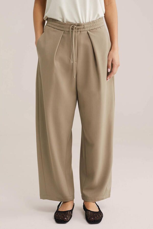 WE Fashion barrel high waist pantalon beige