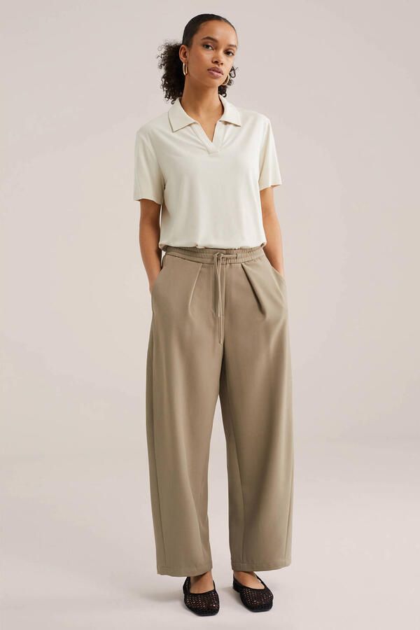 WE Fashion barrel high waist pantalon beige - Foto 2
