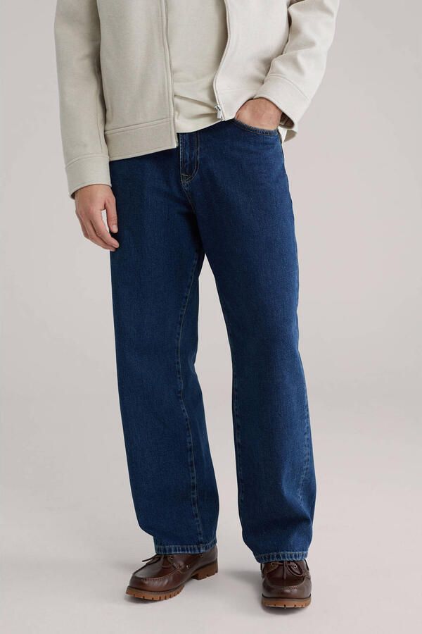 WE Fashion barrel jeans dark blue denim