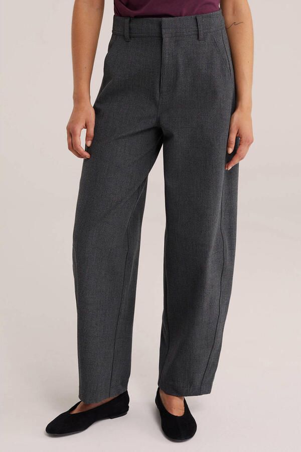 WE Fashion barrel pantalon grijs