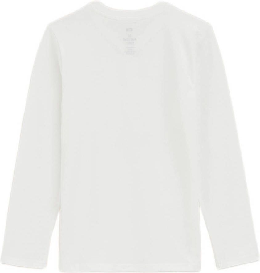 WE Fashion basic longsleeve wit Jongens Stretchkatoen V-hals Effen 110 116