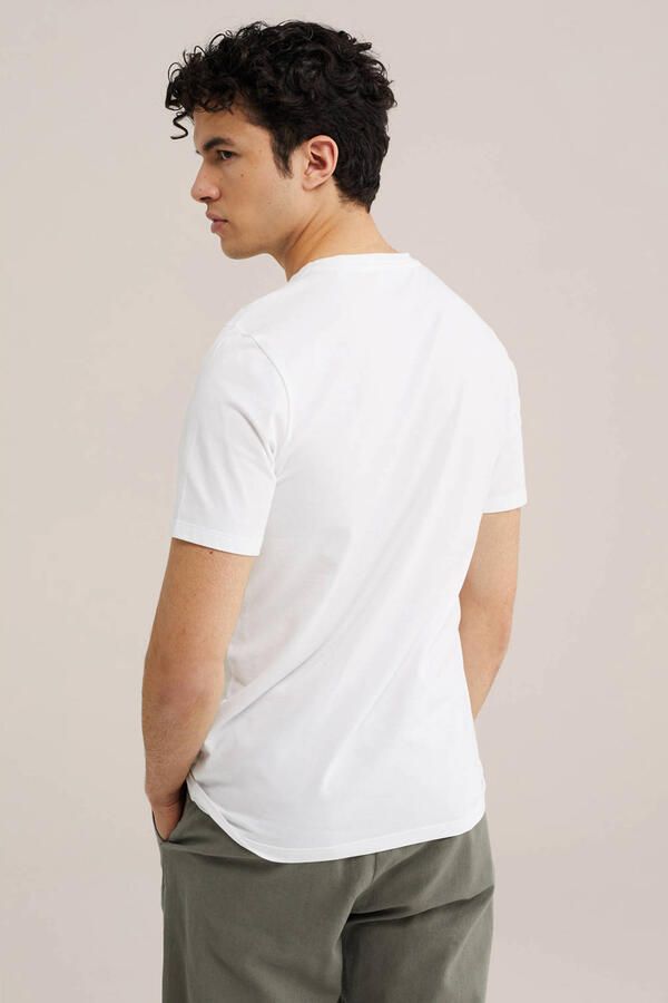 WE Fashion basic slim fit T-shirt white uni