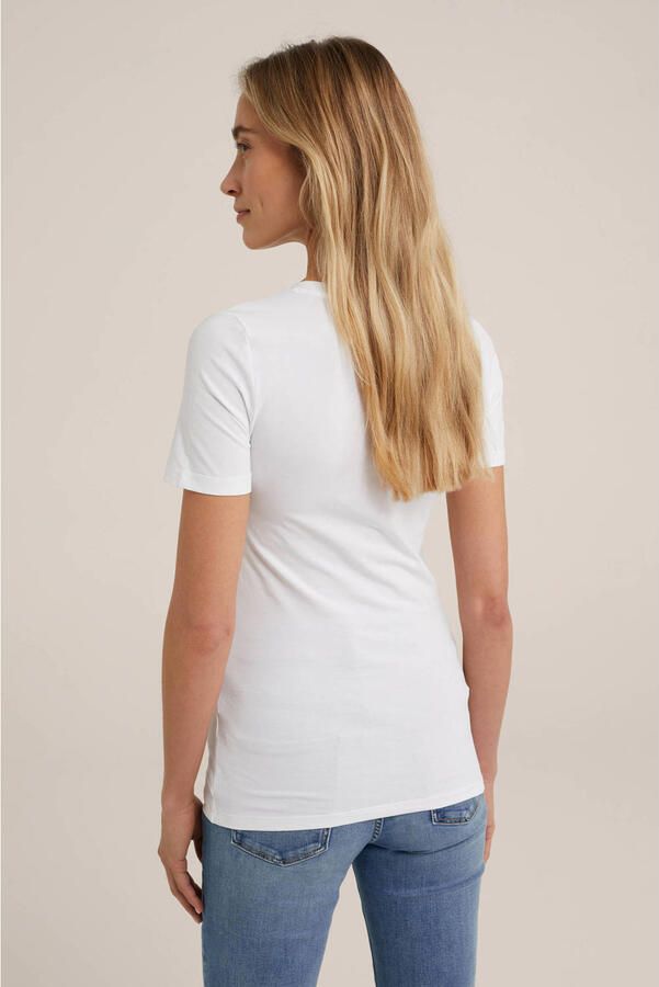 WE Fashion basic T-shirt met katoen wit