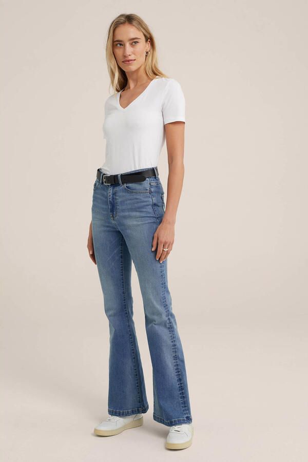 WE Fashion basic T-shirt met katoen wit - Foto 2