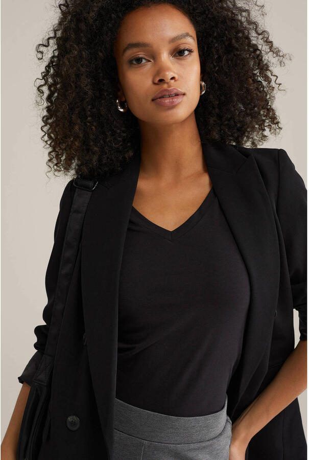 WE Fashion basic T-shirt met katoen zwart - Foto 2