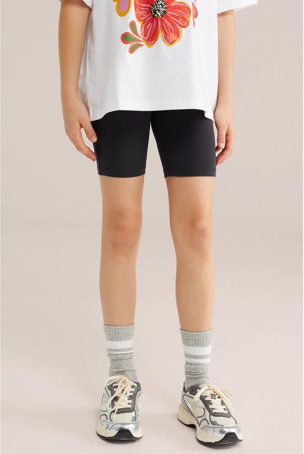 WE Fashion biker short zwart oranje (set van 2)