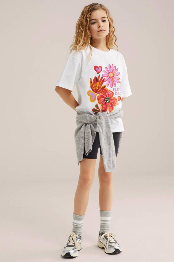 WE Fashion biker short zwart oranje (set van 2) - Foto 2