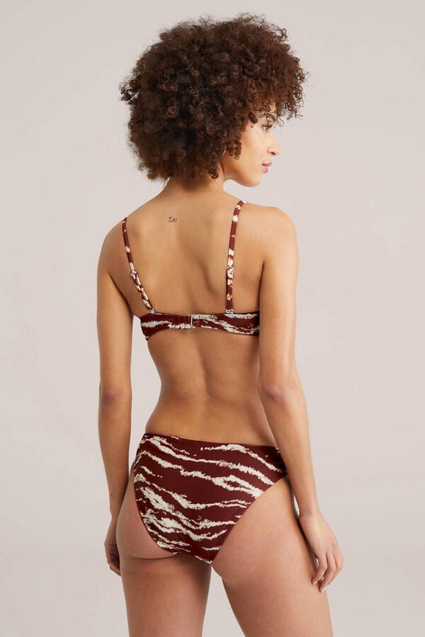 WE Fashion bikinibroekje donkerrood ecru - Foto 2