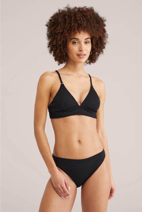 WE Fashion bikinibroekje met textuur zwart