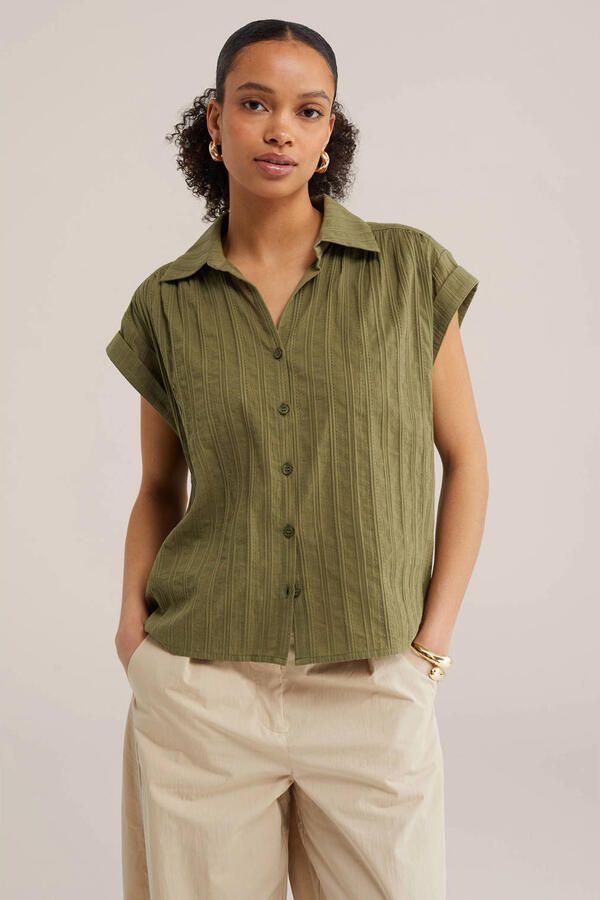 WE Fashion blouse broderie groen