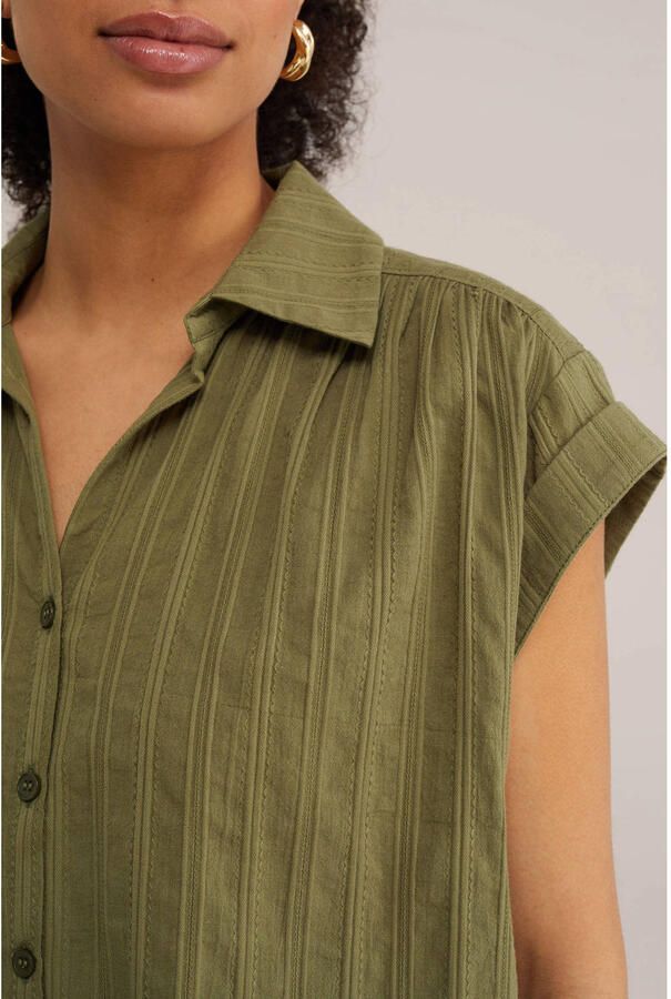 WE Fashion blouse broderie groen - Foto 2