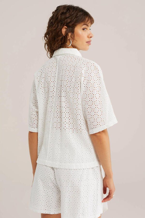 WE Fashion blouse broderie wit - Foto 3
