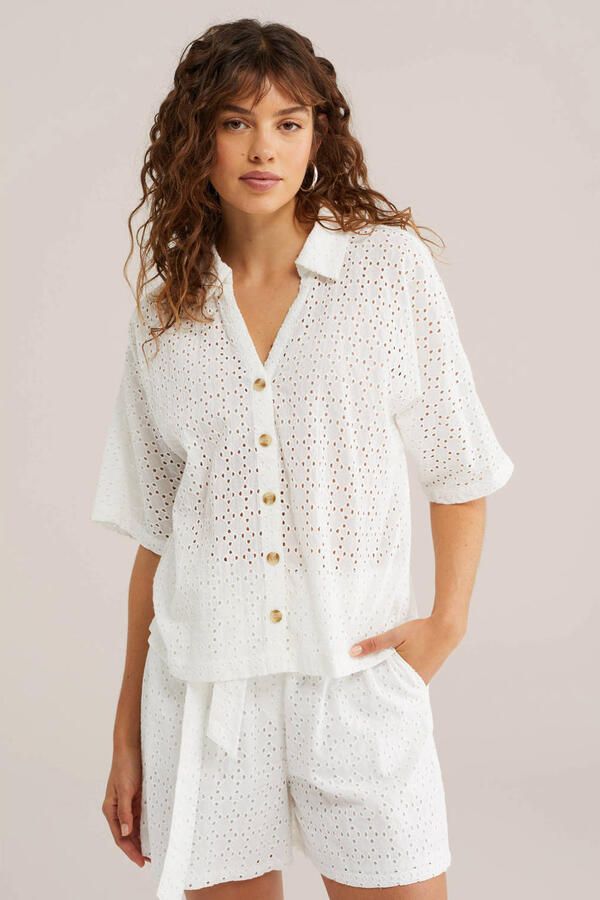 WE Fashion blouse broderie wit - Foto 2