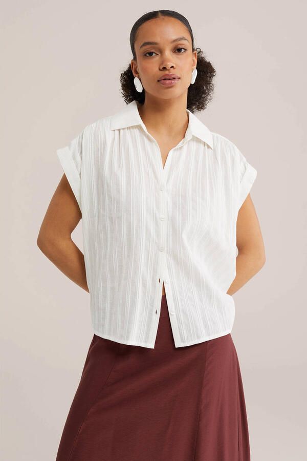 WE Fashion blouse broderie wit