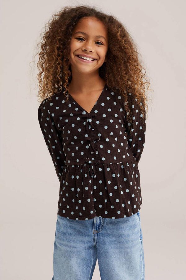 WE Fashion blouse bruin blauw