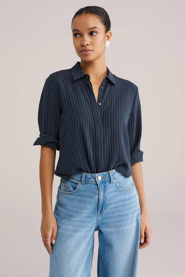 WE Fashion blouse donkerblauw
