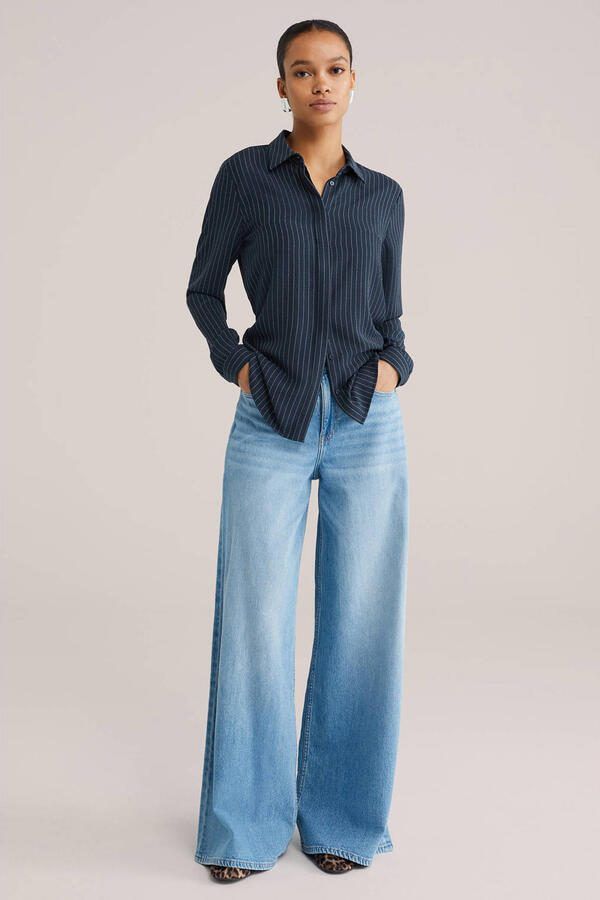 WE Fashion blouse donkerblauw