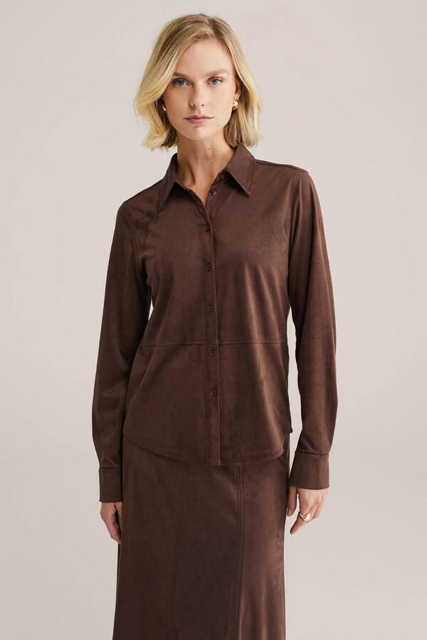 WE Fashion blouse donkerbruin
