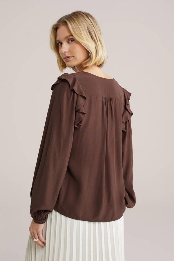 WE Fashion blouse donkerbruin - Foto 2