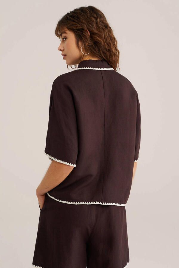 WE Fashion blouse donkerbruin - Foto 2