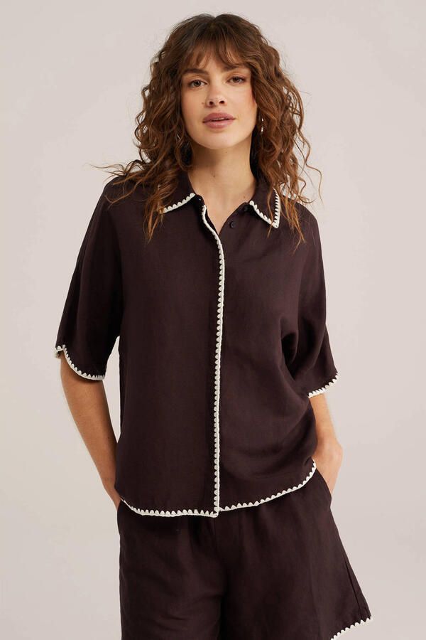 WE Fashion blouse donkerbruin