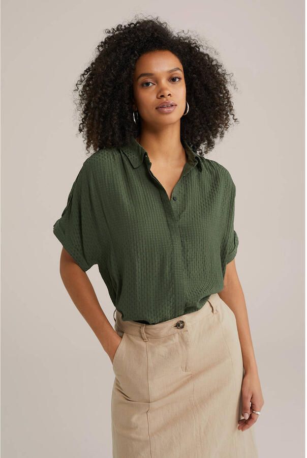 WE Fashion blouse donkergroen