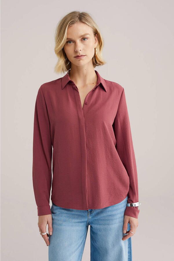 WE Fashion blouse donkerrood