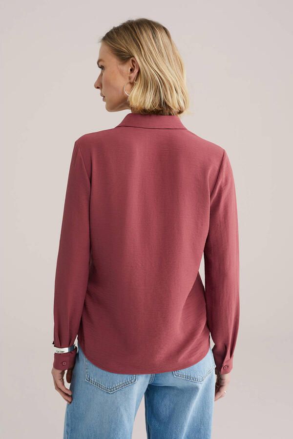 WE Fashion blouse donkerrood - Foto 2