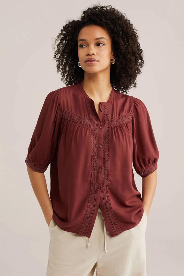 WE Fashion blouse donkerrood