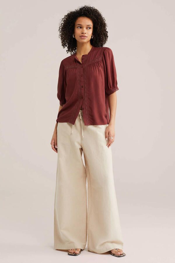 WE Fashion blouse donkerrood - Foto 2