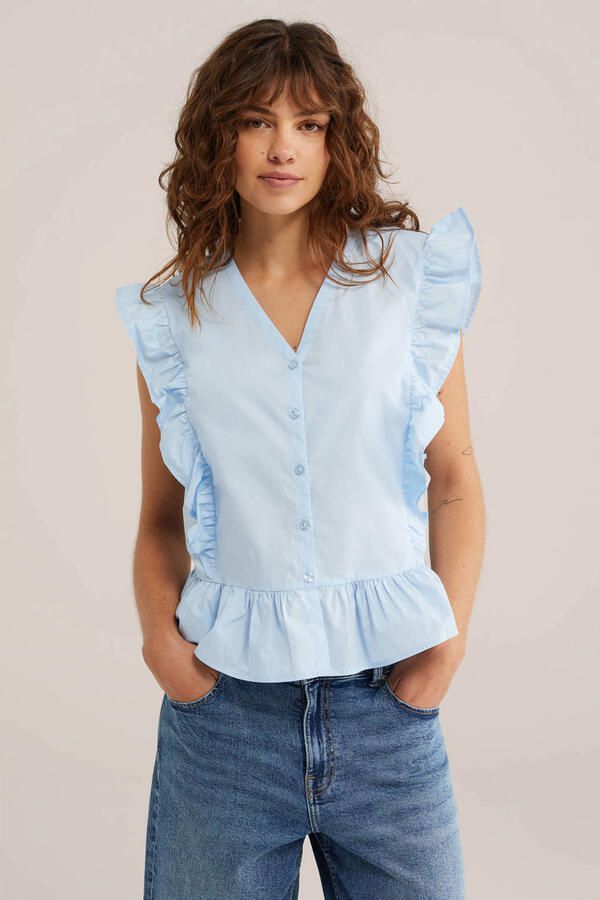 WE Fashion blouse lichtblauw