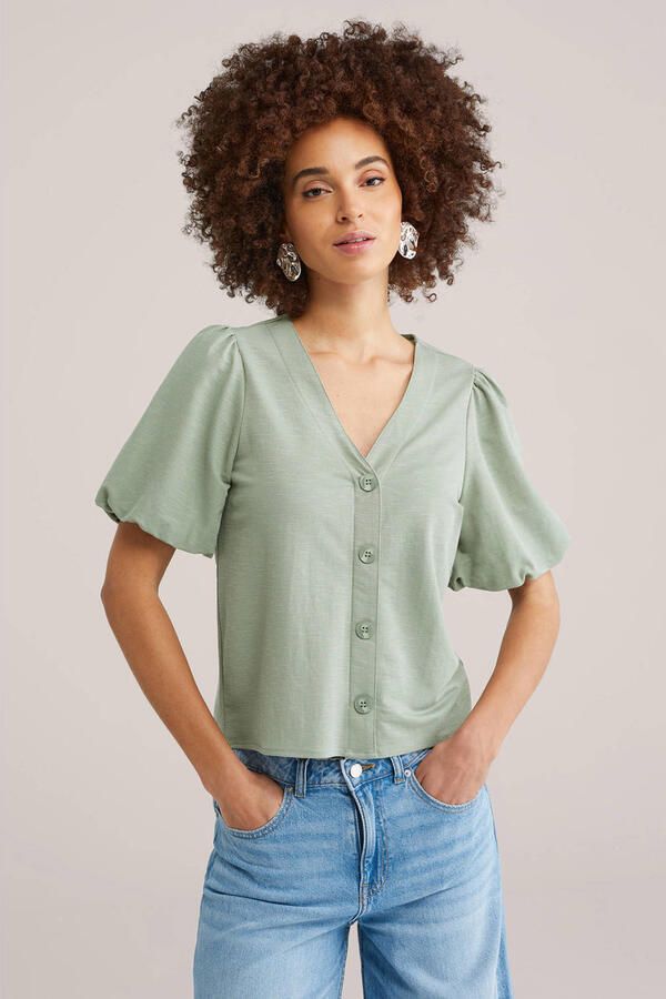 WE Fashion blouse lichtgroen