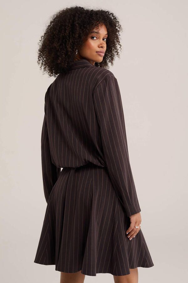 WE Fashion blouse met krijtstreep bruin - Foto 2
