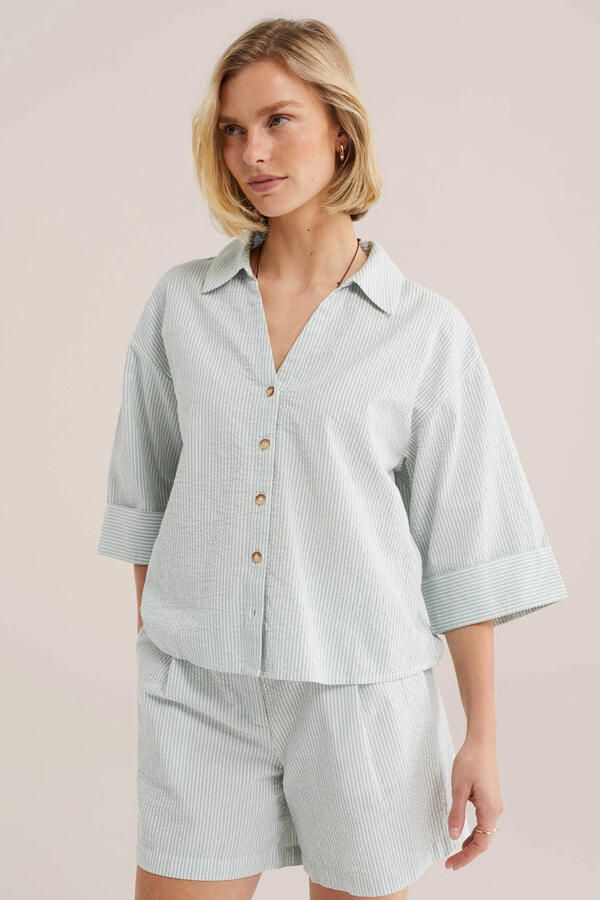 WE Fashion blouse met krijtstreep