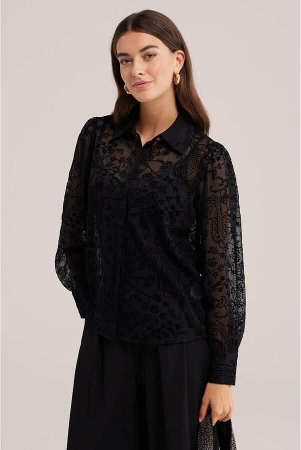 WE Fashion blouse met print zwart