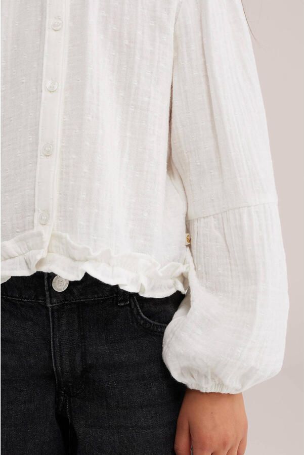 WE Fashion blouse met ruches ecru - Foto 2