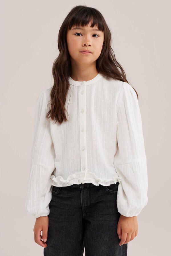 WE Fashion blouse met ruches ecru