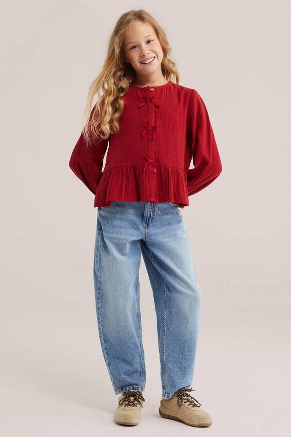 WE Fashion blouse met ruches rood