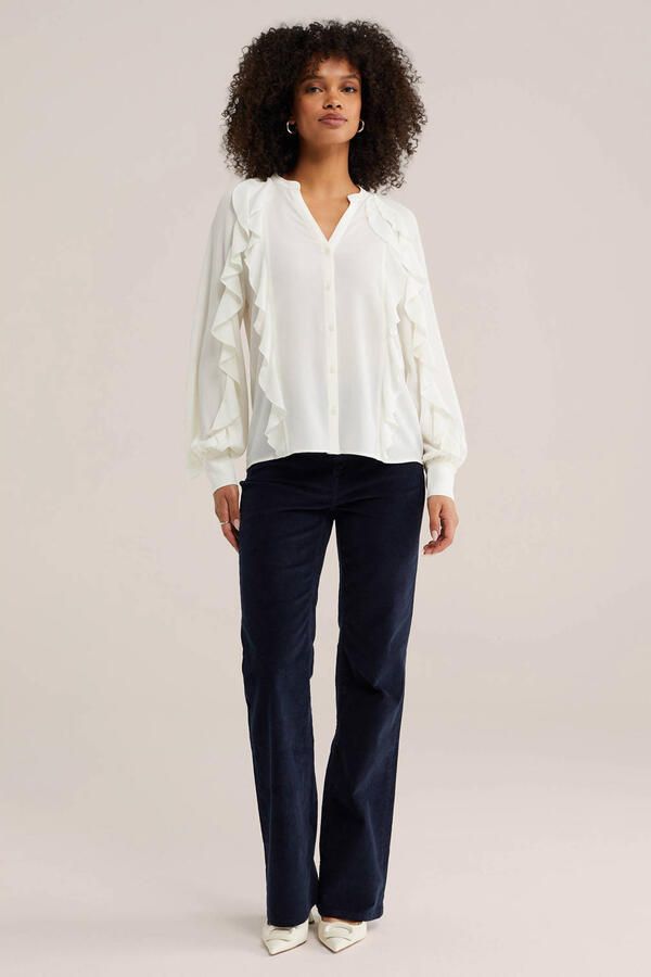 WE Fashion blouse met ruches wit - Foto 2