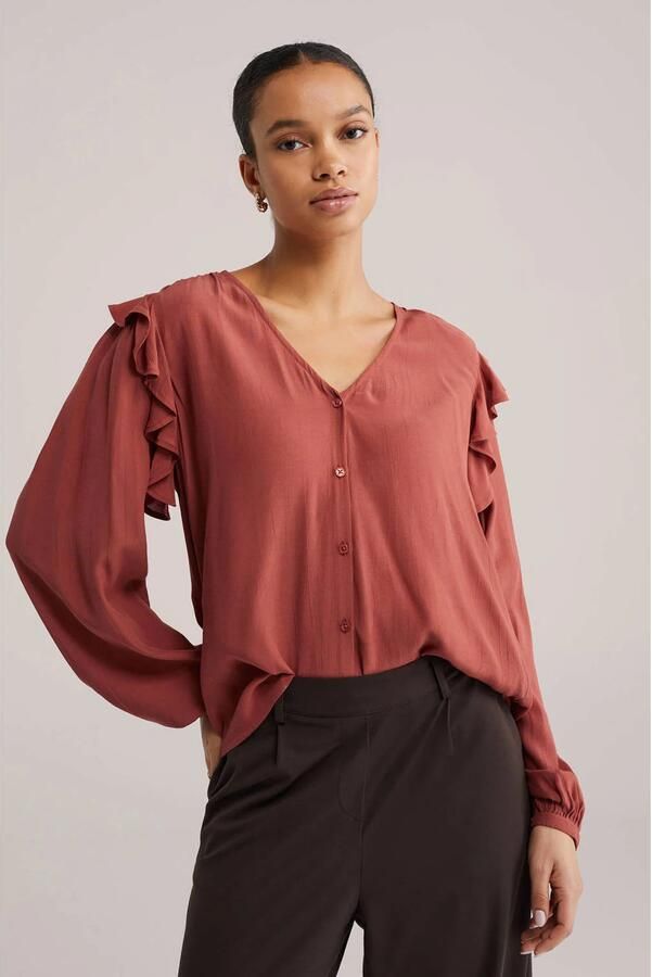 WE Fashion blouse roodbruin