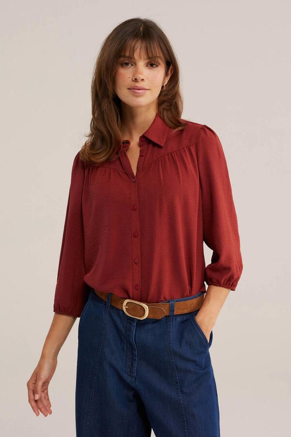 WE Fashion blouse roodbruin