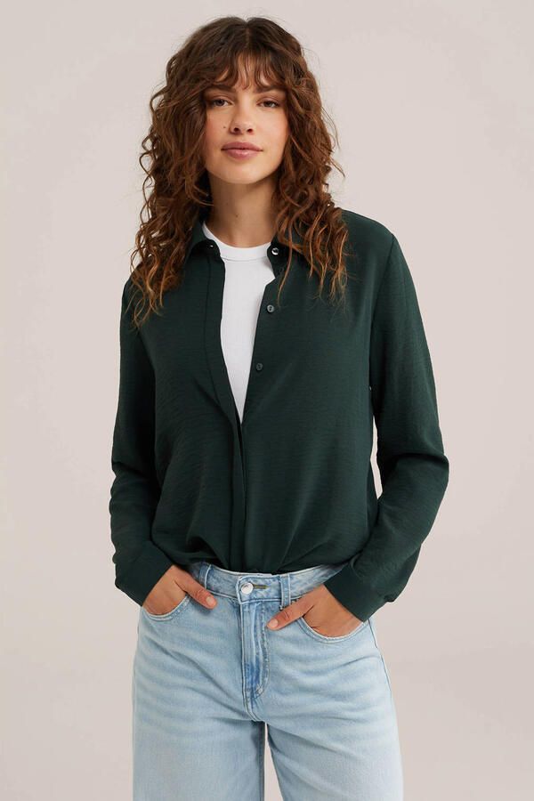 WE Fashion blouse van polyester groen