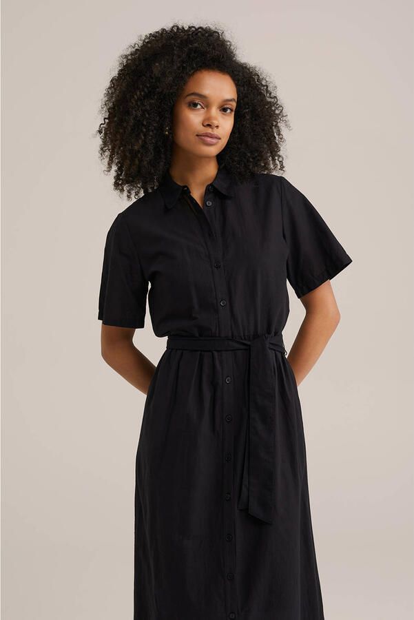 WE Fashion blousejurk broderie zwart