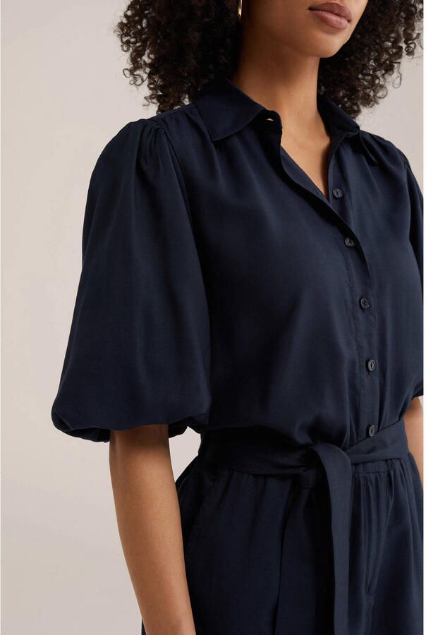 WE Fashion blousejurk met ceintuur donkerblauw - Foto 2