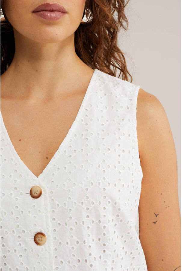 WE Fashion blousetop broderie wit - Foto 2