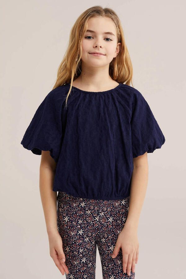 WE Fashion blousetop donkerblauw